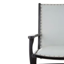 Formosa Grey Leather Bedroom Chair With Black Wooden Frame