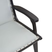 Formosa Grey Leather Bedroom Chair With Black Wooden Frame