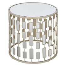 Menkalinan Small Round Glass Top Side Table With Silver Frame