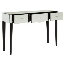 Dingolay Mirrored Glass Console Table With 3 Drawers In Silver