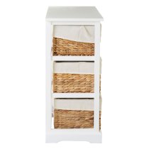 Ashbile Wooden Chest Of 6 Basket Drawers In White