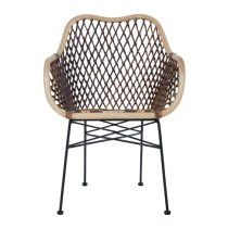 Hunor Natural Rattan Chair With Iron Legs