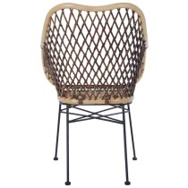 Hunor Natural Rattan Chair With Iron Legs