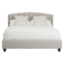 Flegetonte Fabric King Size Bed In Light Grey