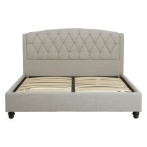 Flegetonte Fabric King Size Bed In Light Grey