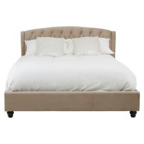 Flegetonte Velvet King Size Bed In Mink