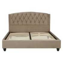 Flegetonte Velvet King Size Bed In Mink