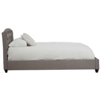 Flegetonte Velvet King Size Bed In Brushed Steel