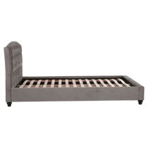 Flegetonte Velvet King Size Bed In Brushed Steel