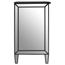 Tiffani Mirrored Glass Sideboard In Silver And Black