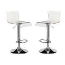 Baino Clear Acrylic Bar Chairs With Chrome Base In A Pair