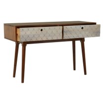 Beemim Wooden Console Table With 2 Drawers In Natural And Brown