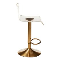 Baino Clear Acrylic Bar Chairs With Gold Base In A Pair