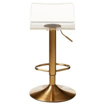 Baino Clear Acrylic Bar Chairs With Gold Base In A Pair