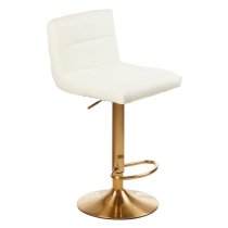 Baino White Leather Bar Chairs With Gold Base In A Pair