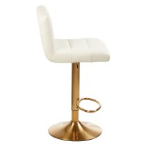 Baino White Leather Bar Chairs With Gold Base In A Pair