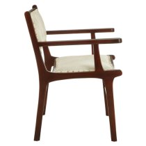 Formosa Rich Brown Leather Dining Chair With Wooden Frame