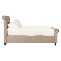 Lionrock Velvet Storage Ottoman Double Bed In Brushed Steel