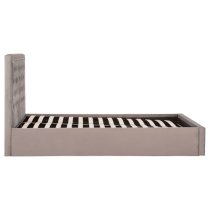 Hannata Velvet Storage Ottoman King Size Bed In Brushed Steel