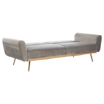 Eltanin Upholstered Velvet Sofa Bed With Gold Legs In Grey