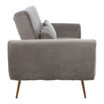 Eltanin Upholstered Velvet Sofa Bed With Gold Legs In Grey