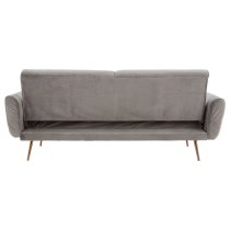 Eltanin Upholstered Velvet Sofa Bed With Gold Legs In Grey