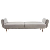 Eltanin Upholstered Velvet Sofa Bed With Gold Legs In Grey