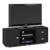 Coven High Gloss TV Stand With 1 Door In Black