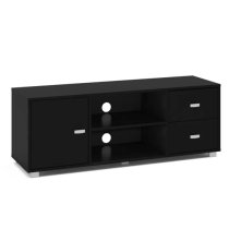 Coven High Gloss TV Stand With 1 Door In Black