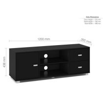 Coven High Gloss TV Stand With 1 Door In Black