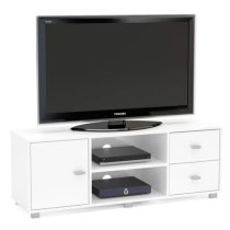 Coven High Gloss TV Stand With 1 Door In White