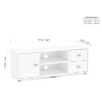 Coven High Gloss TV Stand With 1 Door In White