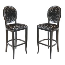 Adelaide Black Fabric Bar Stool In Pair