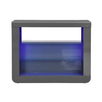 Fiesta High Gloss Bar Table Unit In Grey With LED Lighting