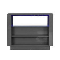 Fiesta High Gloss Bar Table Unit In Grey With LED Lighting