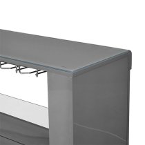 Fiesta High Gloss Bar Table Unit In Grey With LED Lighting