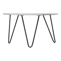 Treman Coffee Table In Marble Effect With Black Legs