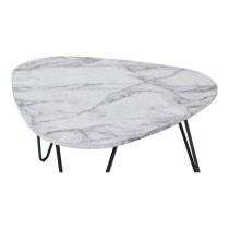 Treman Coffee Table In Marble Effect With Black Legs