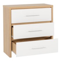 Samaira Wooden Small Chest Of Drawers In White High Gloss