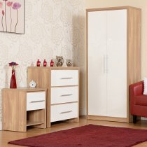 Samaira Wooden Small Chest Of Drawers In White High Gloss