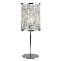 Elise 1 Light Table Lamp In Chrome With Crystal Drops