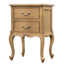 Chia Wooden Bedside Cabinet With 2 Drawers In Weathered