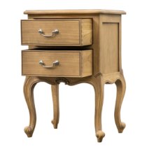 Chia Wooden Bedside Cabinet With 2 Drawers In Weathered