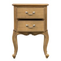 Chia Wooden Bedside Cabinet With 2 Drawers In Weathered