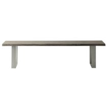 Hinton Wooden Dining Bench With Metal Legs In Grey