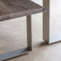 Hinton Wooden Dining Bench With Metal Legs In Grey