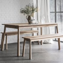 Burbank Rectangular Oak Wood Dining Table In Oak