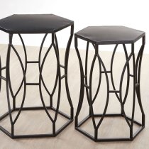 Avanto Metal Set Of 2 Side Tables In Black