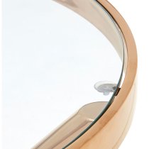 Kurhah Round Clear Glass Top Side Table With Rose Gold Frame