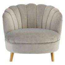 Lusitania Upholstered Velvet Bedroom Chair In Grey